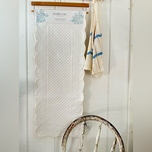 Shabby Chic White Quilted Table Runner Rachel Ashwell